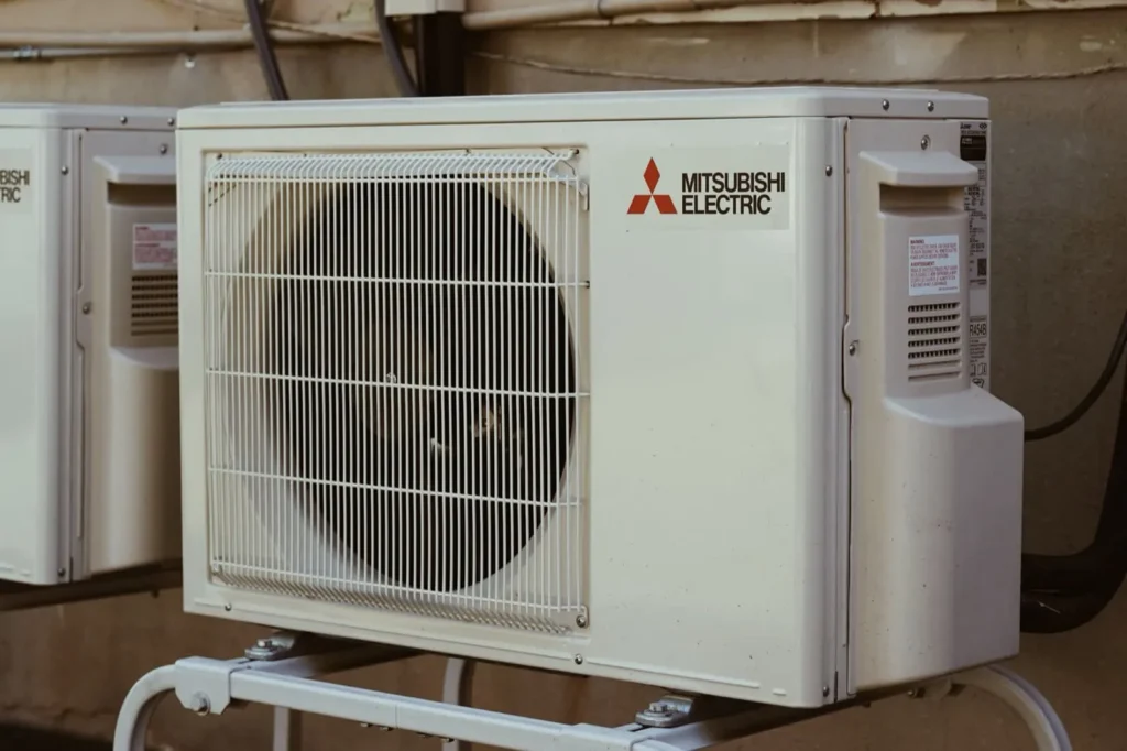 Mitsubishi Electric mini split condenser installed by Viking Heating and Air