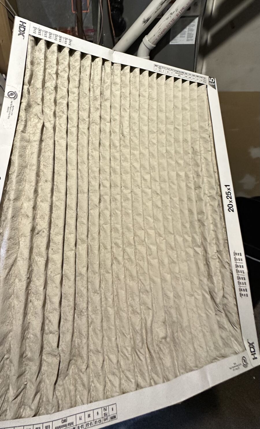 A dirty, clogged HVAC air filter